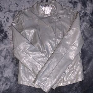 Grey leather jacket